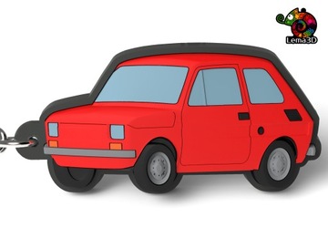 BRELOK DO KLUCZY FIAT 126p, MIĘKKI, WODOODPORNY