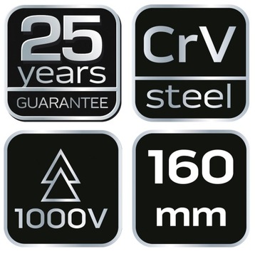 NEO Кусачки для резки кабеля 160 мм 1000В, CrV, полированные 01-233