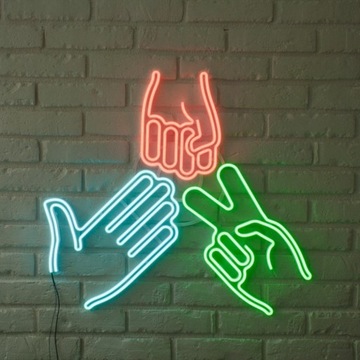 PAPIER KAMIEŃ NOŻYCE - Neon LED FLEX - LAMPKA