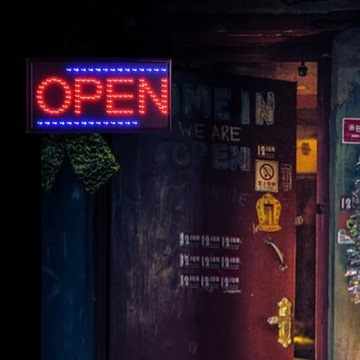 REKLAMA NEON LED NAPIS OPEN COLOR SZYLD BAROWE