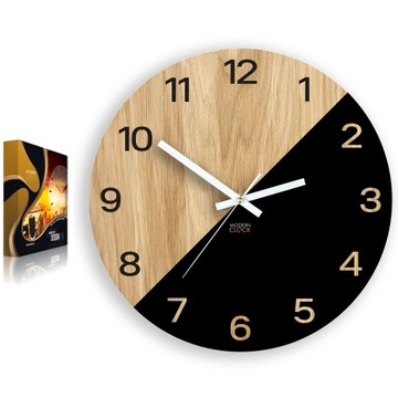 Zegar ścienny drewniany OKSFORD 33cm Cichy Design