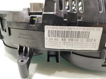 MERCEDES-BENZ C-CLASS PŘÍSTROJOVÁ DESKA / TACHOMETR C 220 CDI DIESEL 2012 4/5DR