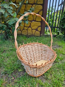 Плетеная ПОДАРОЧНАЯ КОРЗИНА на свадьбу (размер S), натуральный