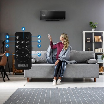 Стеклянная воздушная завеса EBERG Q4 2 кВт, электронагреватель Farelka + WiFi