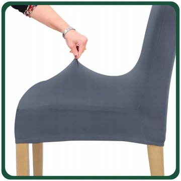 6 SZT POKROWCE NA KRZESŁA Pokrowiec Krzesło GRAFIT STALOWY Elastyczny