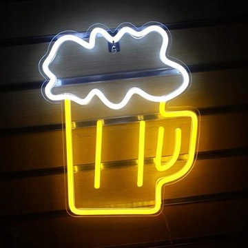 dekoracja ścienna LED NEON piwo Puchar USB