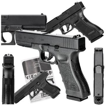 WIATRÓWKA PISTOLET GLOCK 17 GEN3 4,5MM BLOWBACK BB CO2