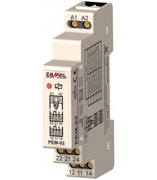 Przekaźnik modułowy 230VAC 2x NO/NC, 8A PEM-02/230