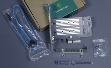 Адаптер «2 в 1» с M.2 на PCIe 4.0 X4 для одного твердотельного накопителя M.2 NVMe и одного твердотельного накопителя M.2 SATA