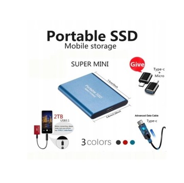 Внешние жесткие диски SSD емкостью 2 ТБ USB3.0