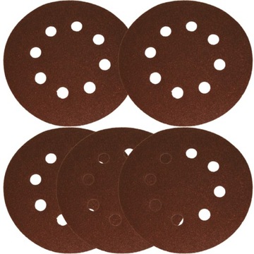 KRĄŻKI ŚCIERNE PAPIER Z OTWORAMI NA RZEP 125mm 80