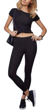 Czarne getry/legginsy Latynka XL/XXL grube i miłe