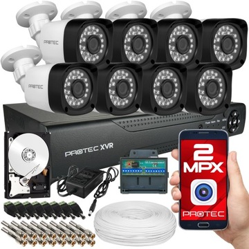 ZESTAW DO MONITORINGU 8 KAMER TUBOWE KOMPLET