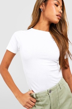 Boohoo BIAŁE BODY KRÓTKI RĘKAW BASIC NG2 xjq M