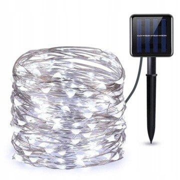 SOLARNA TAŚMA LED SMD WODOODPORNA 5M BIAŁY CIEPŁY