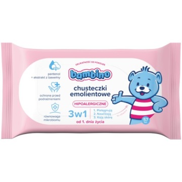 BAMBINO Серветки емолентне 3 в 1 57 шт.