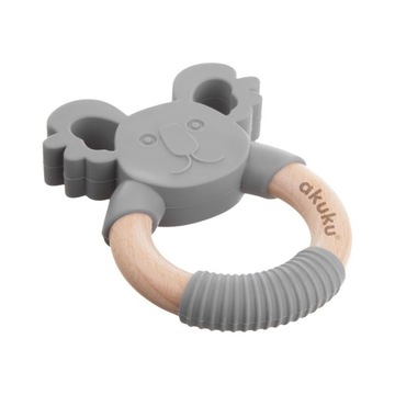 AKUKU GRYZAK NA ZĄBKOWANIE CHŁODZĄCY SILIKONOWO DREWNIANY KOALA