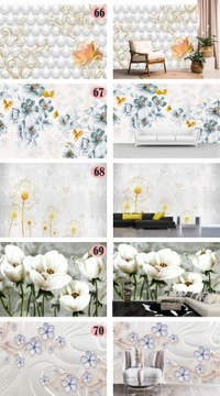 ФОТО ОБОИ 3D ГРАФИКА ЦВЕТЫ ЛИСТЬЯ ЖИВОПИСЬ