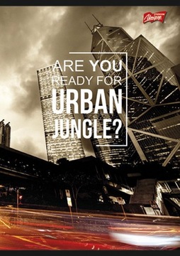 Zeszyt UNIPAP A5-60 KRATKA URBAN JUNGLE - BRĄZ