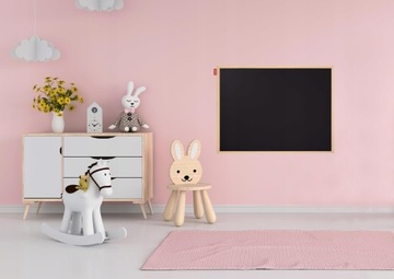 Классная доска MEMOBE, деревянная рама черного цвета, 60x40