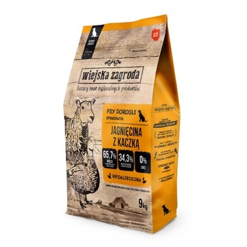 Wiejska Zagroda Karma sucha dla psa JAGNIĘCINA KACZKA INDYK Małe rasy S 9kg