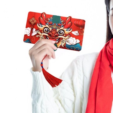 Китайский Лунный Новый год в красном конверте с пожеланиями на 2024 год, 6 слотов для карт, стиль B