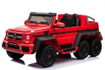 Авто Mercedes G63 6x6 MP4 для дітей Червоний + 2 Педалі газу + Регулювання