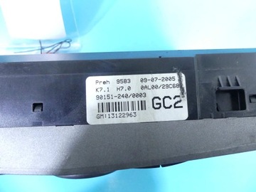 KONZOLA PANEL VENTILACE OPEL ASTRA III H 13122963