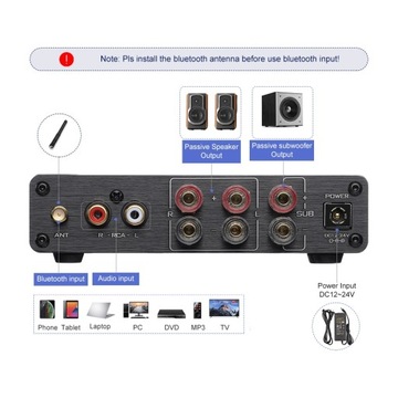 TPA3116 Subwoofer Wzmacniacz Bluetooth HiFi