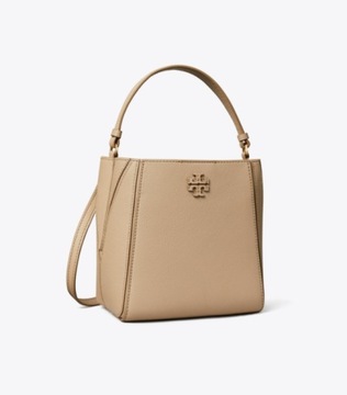 TORY BURCH/ TORY BURCH MCGRAW SMALL BUCKET BAG CLAY ASH