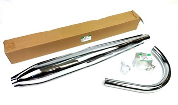 Tłumik kolanko tłumika obejma WSK 125 B1 M06 Duells chrom wydech kpl