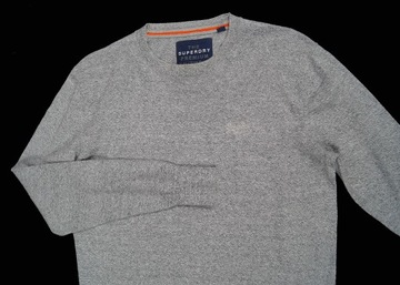 SUPERDRY FIRMOWY BAWEŁNIANY SZARY MĘSKI SWETER - XL