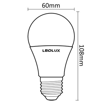 Светодиодная лампа Е27 10Вт = 100Вт SMD 6000К холодная Premium LEDLUX не мигает