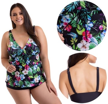 Strój kąpielowy Z BOKSERKAMI 3XL Plus Size DUŻE TANKINI KĄPIELOWE 42 44 46