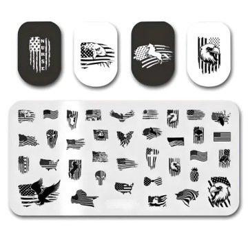 Стемпинг ногтей пластины узоры орел америка флаг америка флаг