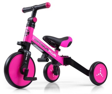 BALANCE BIKE Трехколесный велосипед 4в1 для детей 1, 2, 3 лет Розовый детский