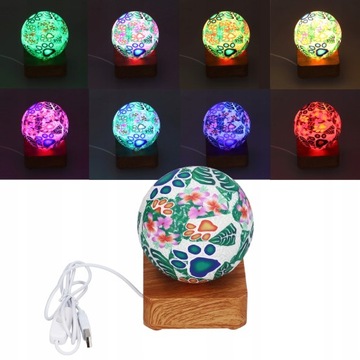 RGB szklana kula lampa stołowa zasilana przez USB