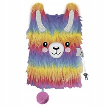 Pamiętnik z kłódką 3D St. Majewski Rainbow Alpaca włochacz A5 96 kartek