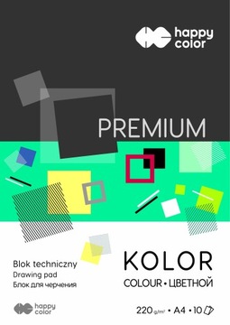 Blok techniczny A4/10 kolor Premium Happy Color 22