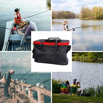 ВЕДРО РЫБАЛОЧНОЕ для живой рыбы, складное с крышкой, сумка-контейнер, 23 литра