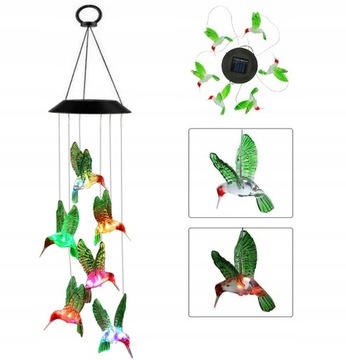 Kolibry koliberki Girlanda LED Do Ogrodu kolorowe