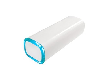 Powerbank 2200mAh biały ramka turkusowa