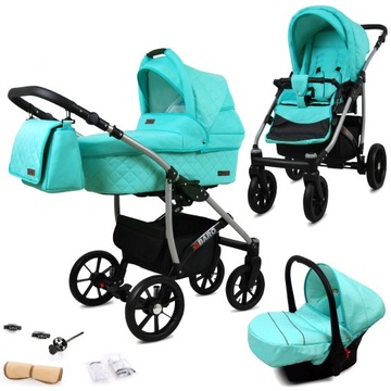 Wózek 3w1 dziecięcy spacerówka BabyLux Qbaro ALU