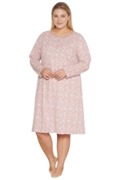 НОЧНАЯ РУБАШКА РАЗМЕРА ПЛЮС, ДЛИННЫЙ РУКАВ, ХЛОПОК