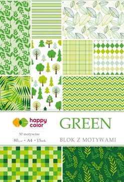HAPPY COLOR Blok z zadrukiem A4 80g 15 ark Green
