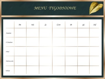 Planer posiłków menu tygodniowe ZŁOTYLIŚĆ PCV60x40