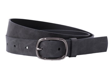 Pasek damski SKÓRZANY do spodni Szary 3cm 125|XXL