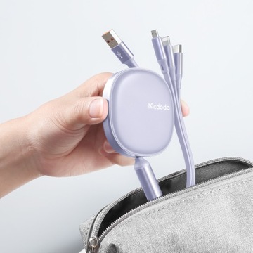 MCDODO USB-КАБЕЛЬ 3 В 1 С РАЗМАЧКОЙ USB-C LIGHTNING MICRO БЫСТРАЯ ЗАРЯДКА 66 Вт FI