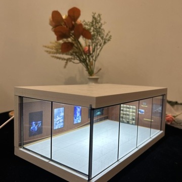 1:64 Витрина для гаража, защитная, коллекционная витрина с подсветкой, коричневая