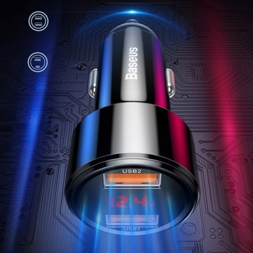 Автомобильное зарядное устройство Baseus Dual QC Quick Charge 3.0 2x USB 45 Вт 6 А